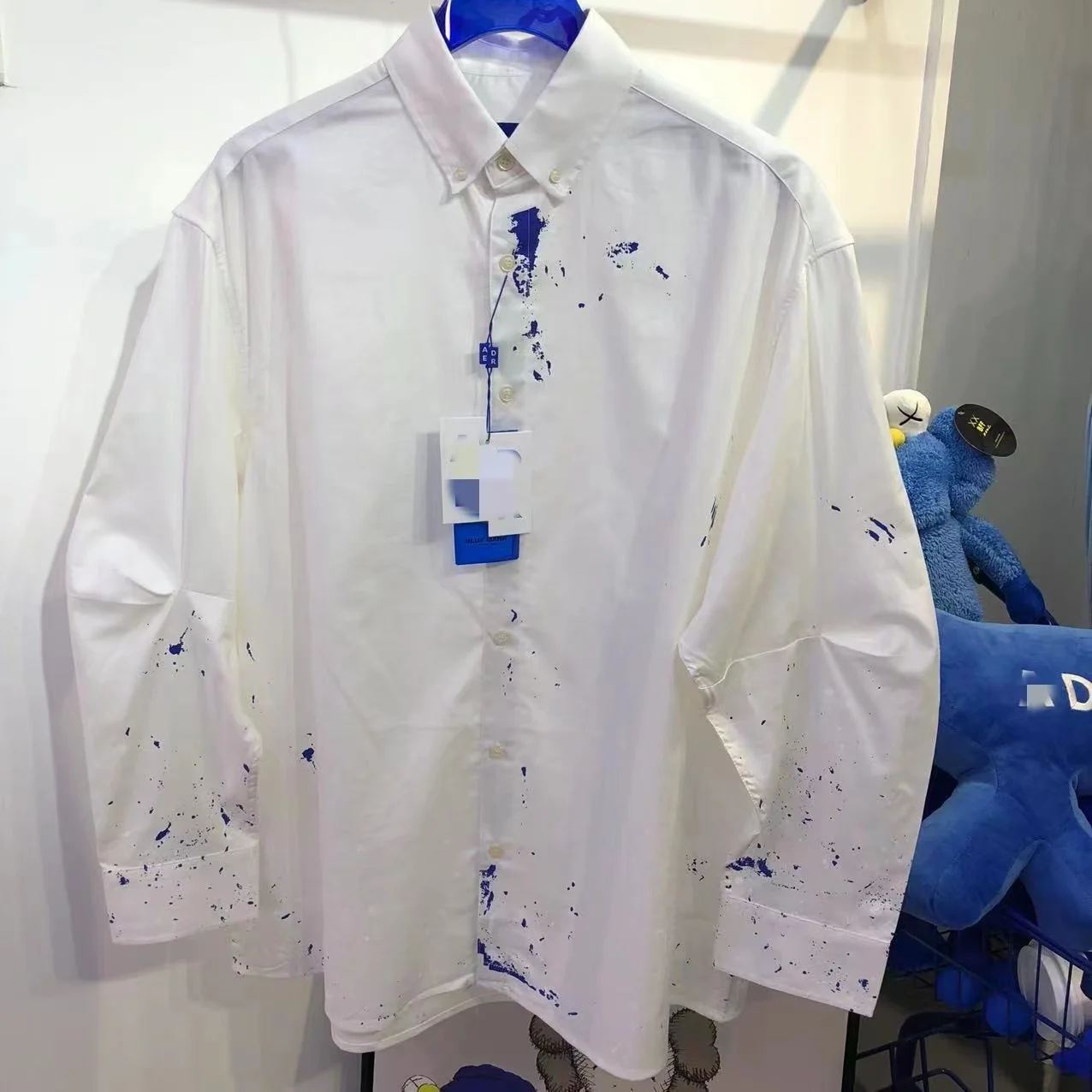 

Spring 2023 Oversize Adererror Shirt Paint High Street Shirts Men Women Ader White Blouse