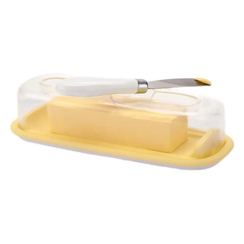 

Cheese Storage Box Food Saver Cheese Container Sealed Square Sandwich Meat Containers For Butter Keep Fresh With Knife