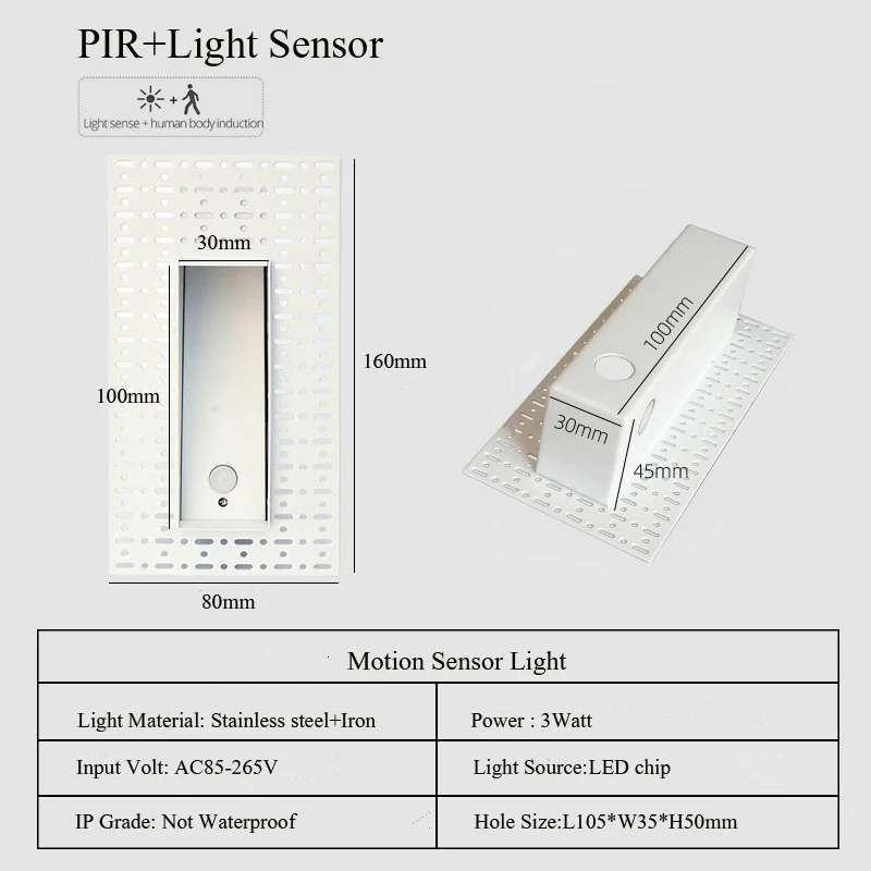 

Настенная лампа WAAJEA белая или черная с датчиком движения