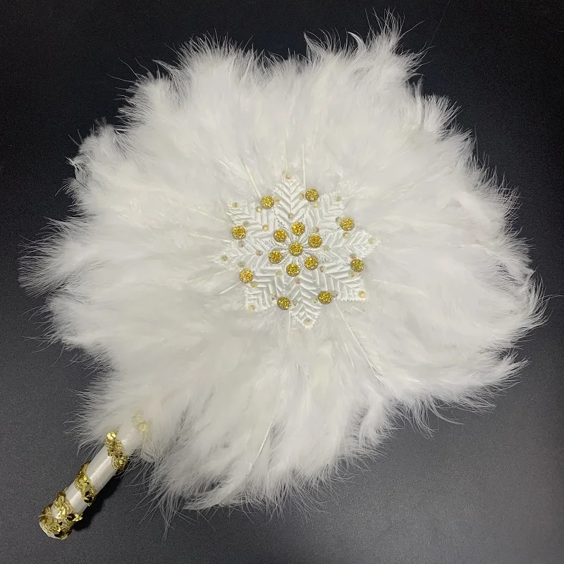 

African Custom Hand Fan Wedding Feather Fan with Stones Sequin Nigerian Fan Available Nigerian Feather Fan for Party Wedding FAN