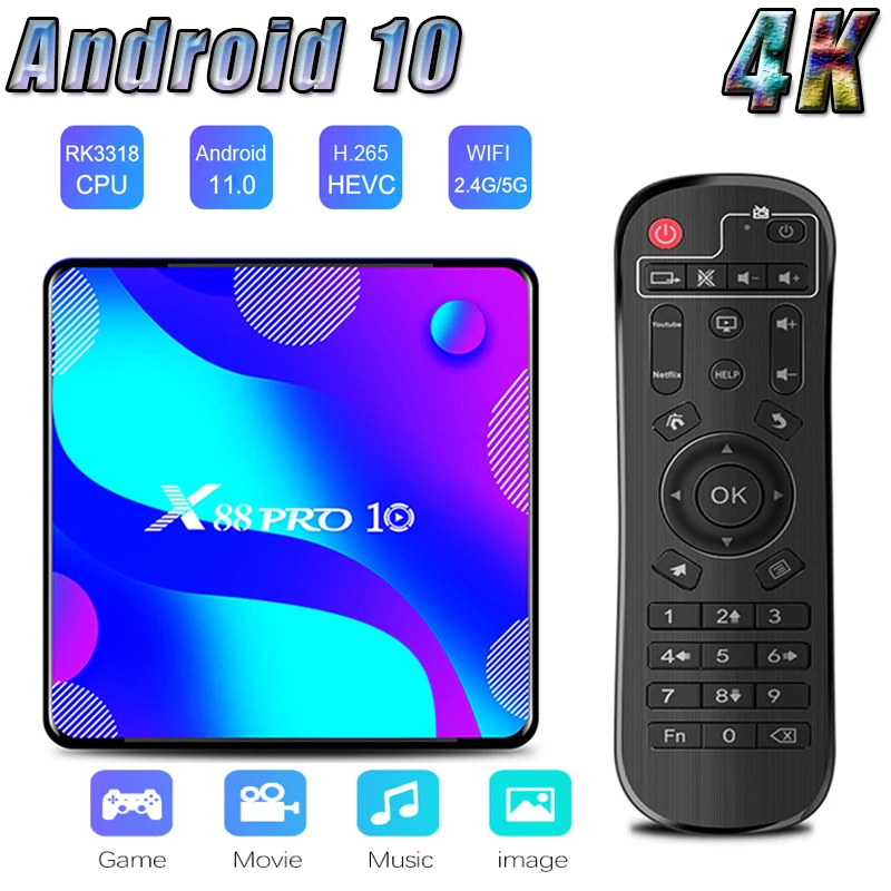

4K RK3318 Android 11 Smart TV Box Android 10.0 HDMI-compatible Media Player BT4.0 TV BOX 5.8G Dual Wifi HD TV Set-top Box