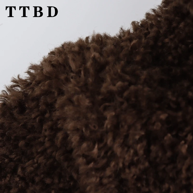 TTBD 2024 новая осенняя женская повседневная однобортная флисовая однотонная куртка