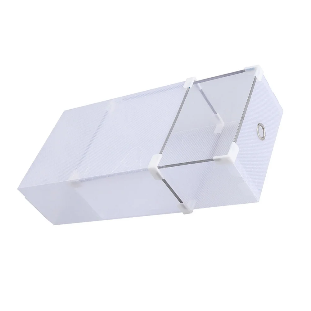

6pcs Shoes Cases Translucent Drawer Type Plastic Shoes Storage Box Shoebox for (White)