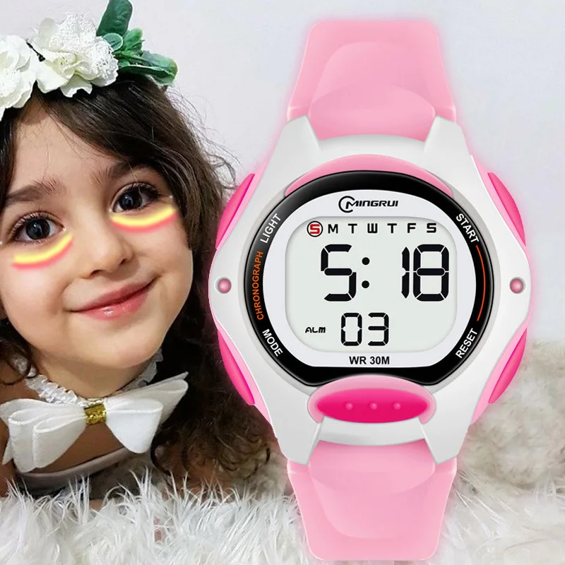 

Sport Children Electronic Watch 35mm Small Size LED Digital Kids Watches 3ATM Water Resistance Wristwatches Gifts for Girls Boys