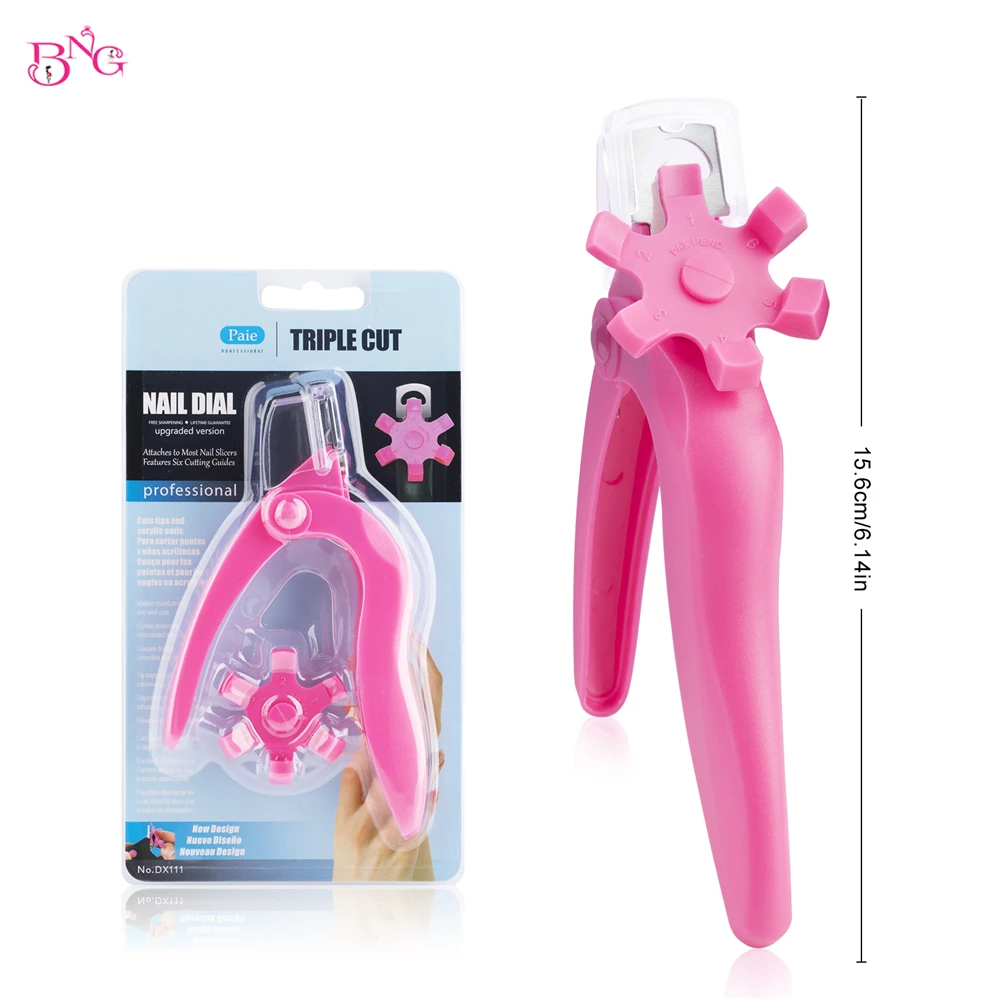 

Triple Cut Acrylic Tip Cutter Measuring Dial (6 Size Options) Professional Acrylic Nail Clipper-Nail Tip Cutter Manicure Tools