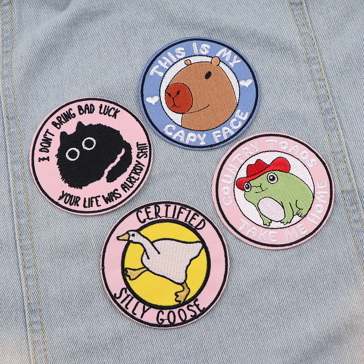 Вышитые животные патчи для одежды наклейки на одежду Мультяшные гусиные