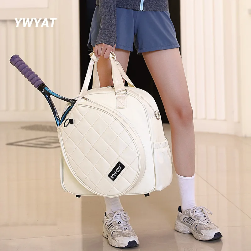 Racquets Bag for Tennis Badminton YWYAT Women Large Capacity Fashion White Handbag Shoulder Bag