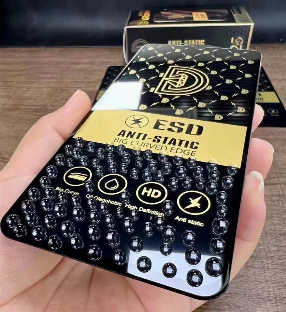 10pcs ESD Anti-Static Tempered Glass Full Cover Screen Protector Film For iPhone 14 Pro Max 13 Mini 12 11 XS XR X 8 7 6 Plus SE