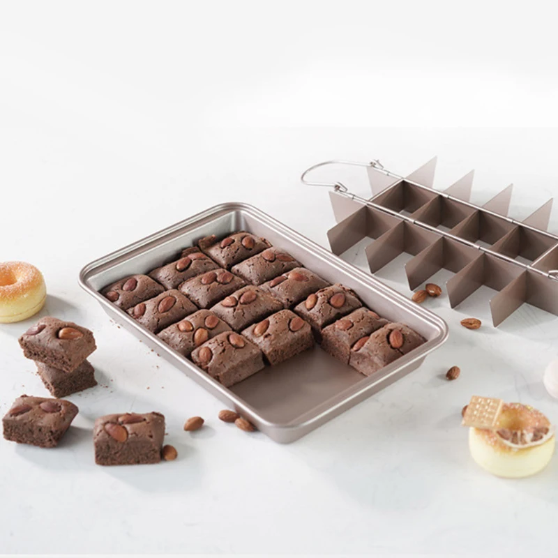 

Brownie Cake Mold Pastry Baking Tray Nonstick Bakeware Metal Bakeware Loaf Pans Plate DIY Baking Base Tools Kitchen Accessories