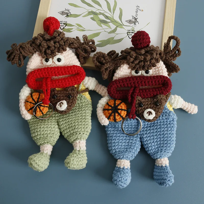 Милая искусственная кукла для рукоделия вязаная сумка хранения наушников