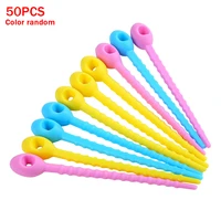 50pcs reusable silicone home office soft organizer fasten multifunctional self locking kitchen garden cord management cable tie