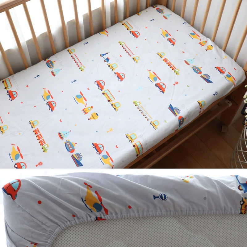 

130x70cm Cartoon Sheet Baby Fitted Sheet For Newborns Cotton Soft Crib Bed Sheet For Children Mattress Cover Protector