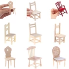 112 миниатюрная Обеденная Мебель для кукольного домика, деревянный стул, высокий стул, изысканная коллекция