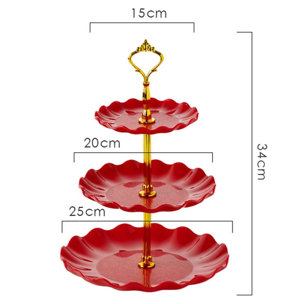 

Plastic Cake Plate Stand Cake Plate Stand Three-layer Structure Environmentally Friendly For Holiday Parties Wedding