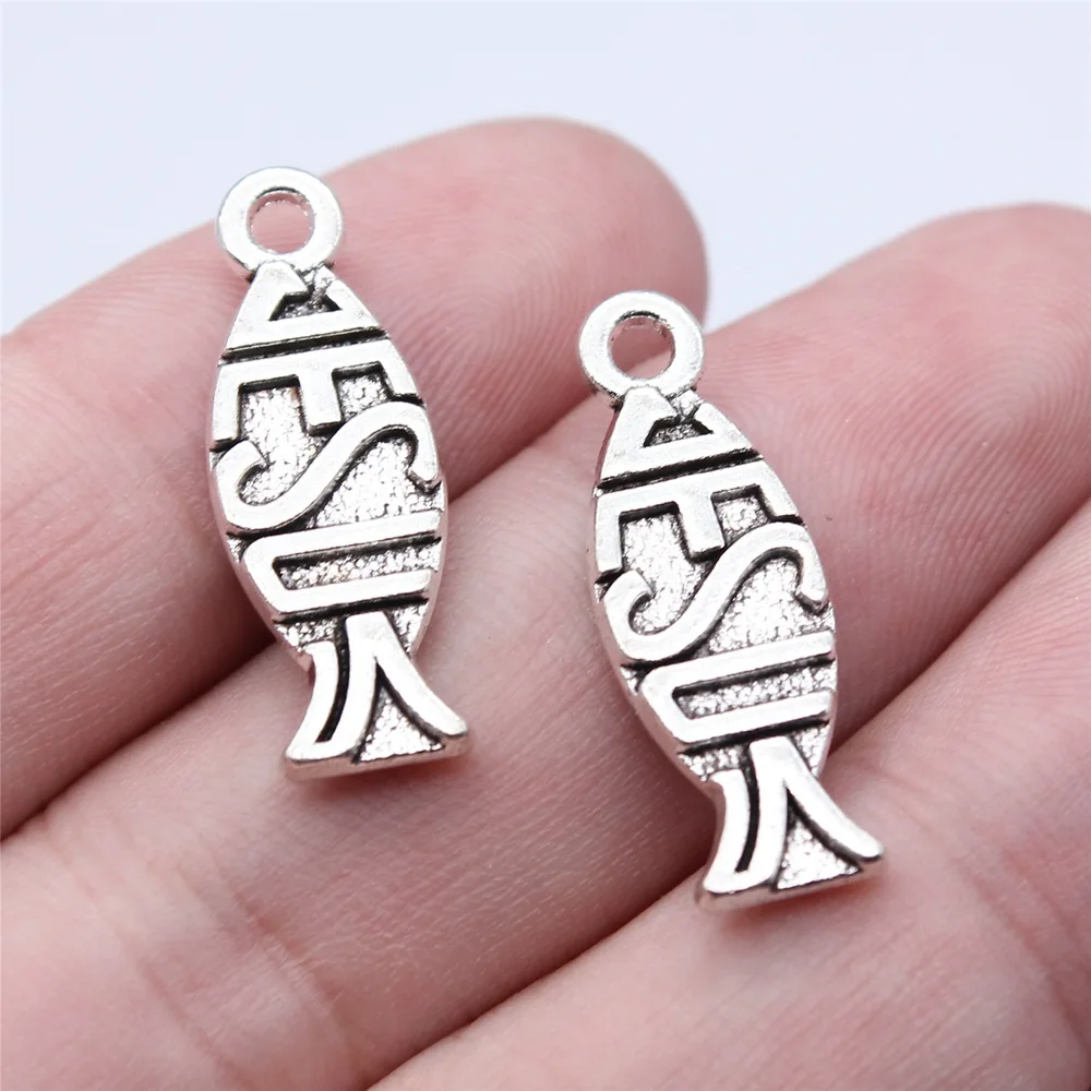 WYSIWYG 10 шт. 26x9 мм античное серебряное покрытие подвеска с изображением Иисуса и