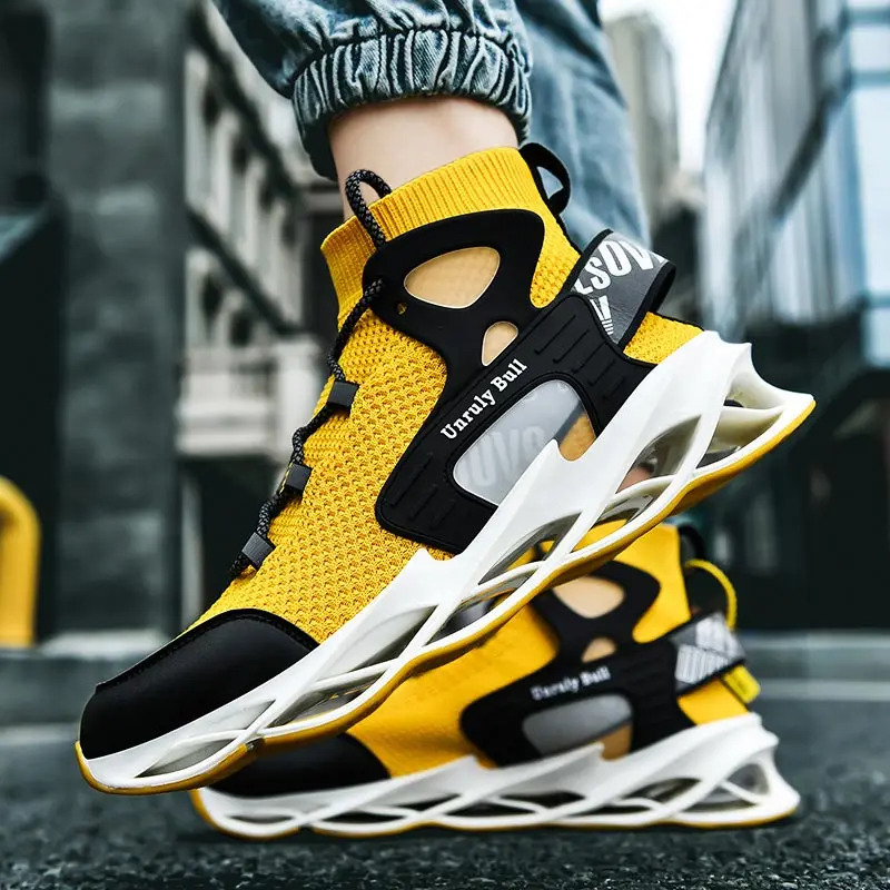 

Tenis Running Yellow Men's White Sports Shoes Tenisky Men's Brand Sneakers Vulcanized White Sport Shoes Men Tennis