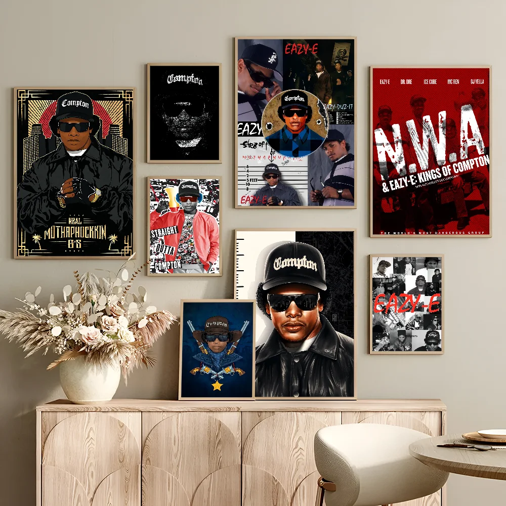 Хип-хоп музыкальные звезды Ice Cube Eazy-E самоклеящийся художественный постер