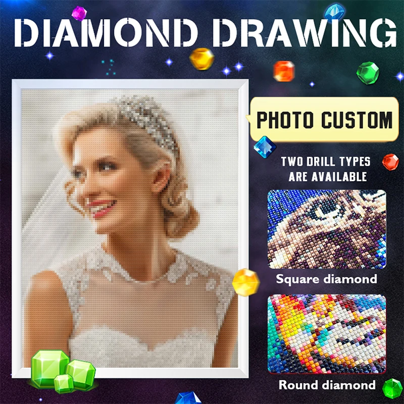 

Набор для алмазной вышивки «сделай сам», картина на заказ с полными квадратными/круглыми стразами, свадебное фото, вышивка крестиком, домашний декор, подарок