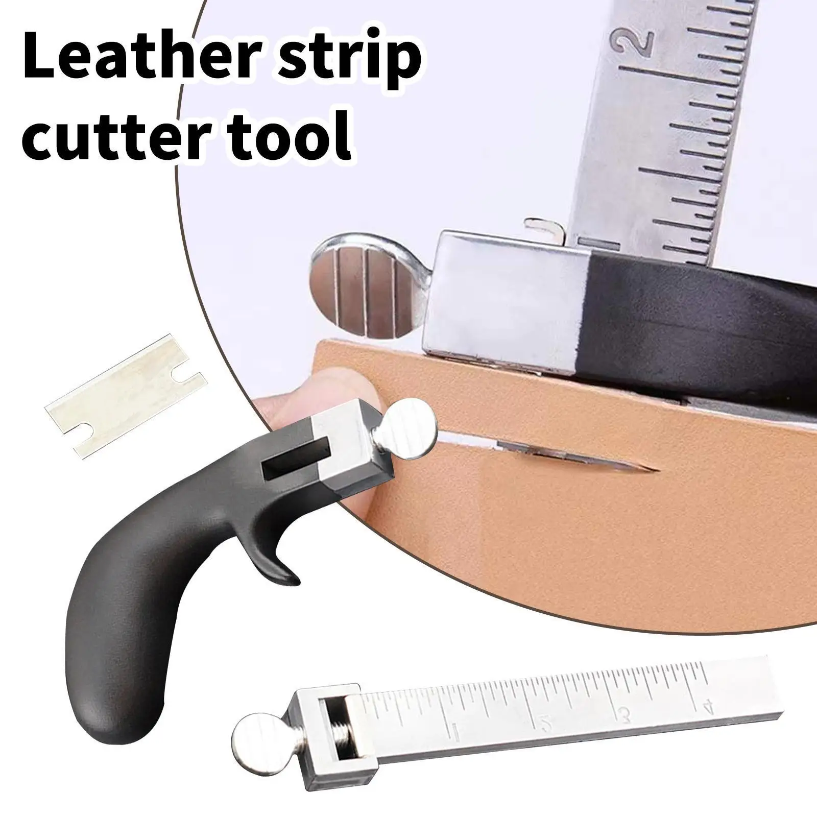 

Профессиональный инструмент для резки кожаных полос, регулируемые лезвия, режущий ремень «сделай сам», алюминиевая ручка S P1B0