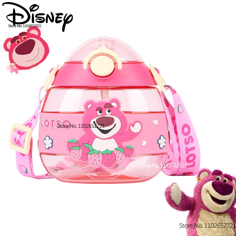 

NEW Disney Anime Mickey Minnie Strawberry Bear Cartoon Figure Ellipse Straw Cup Summer Portable Cold Drink Cup Kids Gifts