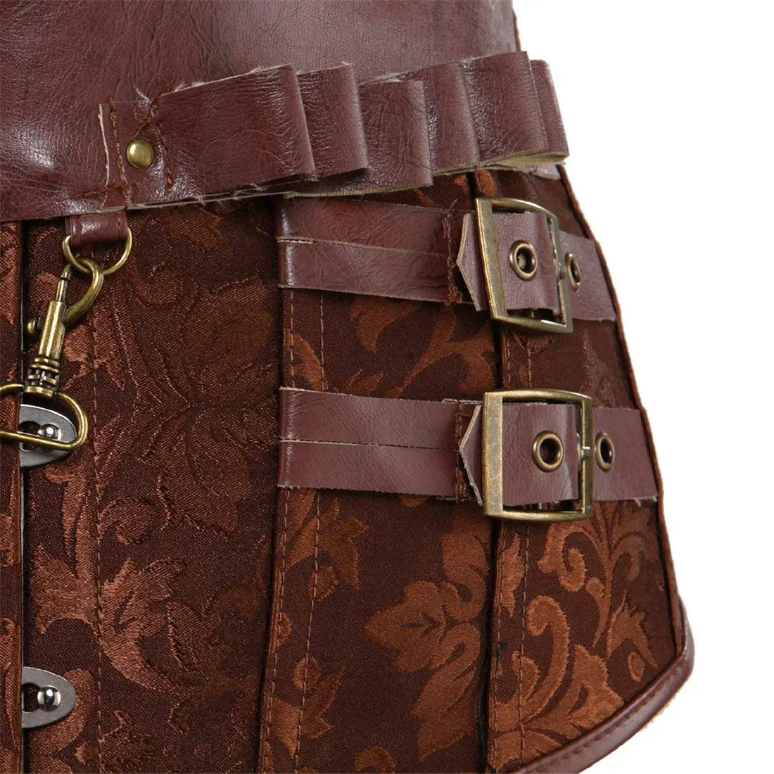 Корсет Caudatus в стиле стимпанк большие размеры бюстье женские кожаные корсеты