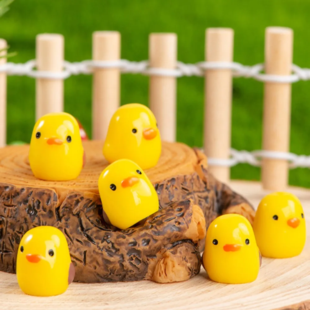 5/10/20 Шт. Мини-фигурки Курицы Желтые Украшения Из Смолы Микропейзажные