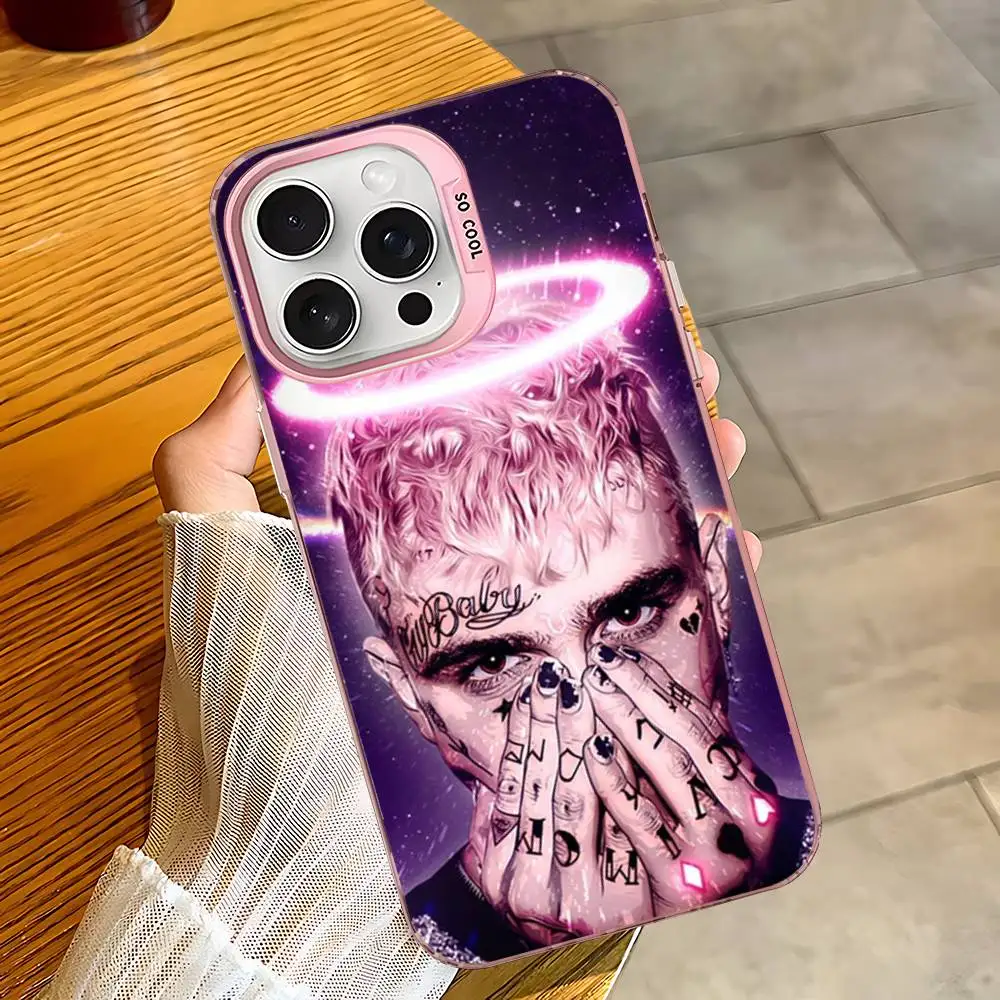 Фото Чехол для телефона Emo Rapper Lil Peep для iPhone 17 16 15 14 11 12 13 Pro Max Plus Pro, цветной, серебристый №5