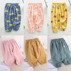 Детские брюки с принтом, милые брюки для маленьких девочек, летняя тонкая детская одежда с защитой от внешнего света для мальчиков