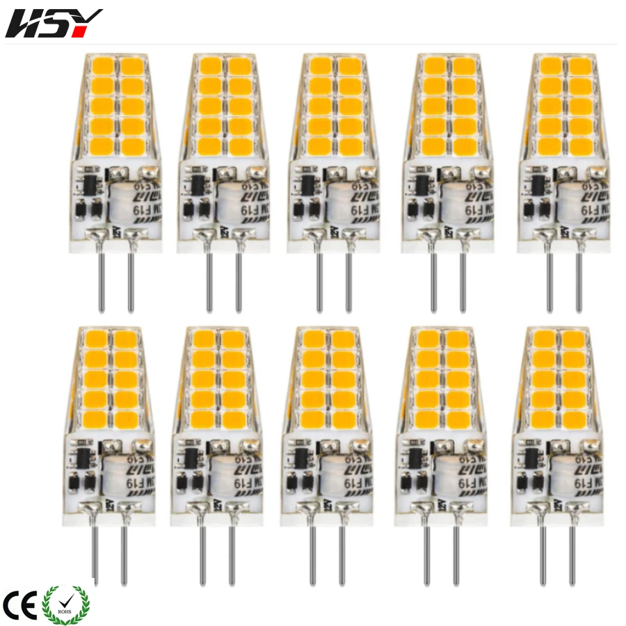 10PCS Hot Sale AC DC 12V 2W G4 LED Bulbs Energy Saving Halogen Lamp Replace G4 Bi Pin Led Corn Light Bulb