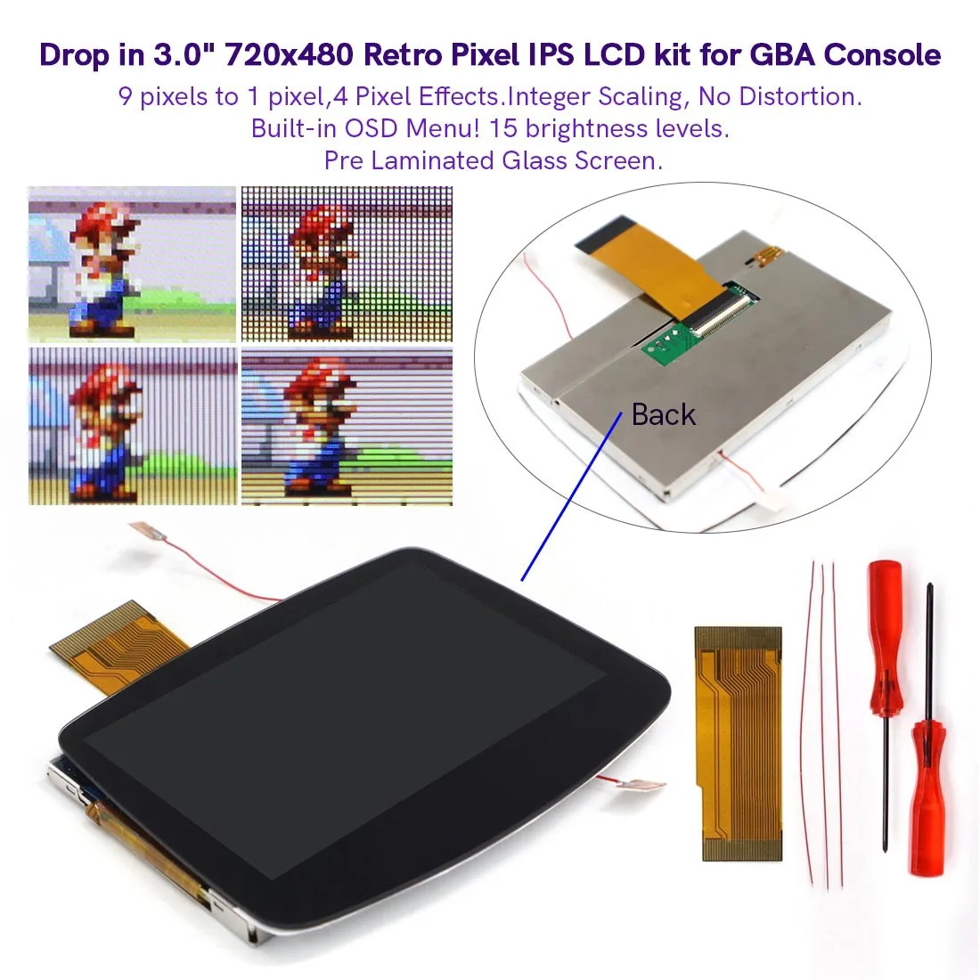 Ламинированный ЖК-экран V5 3 0 дюйма для Game Boy ADVANCE с корпусом