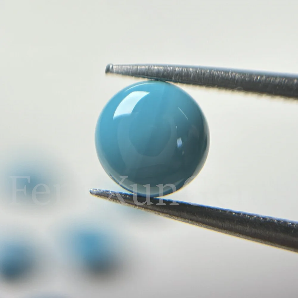 Синий Бирюзовый Круглый термостойкий камень 1-4 мм свободный кабошон с плоским