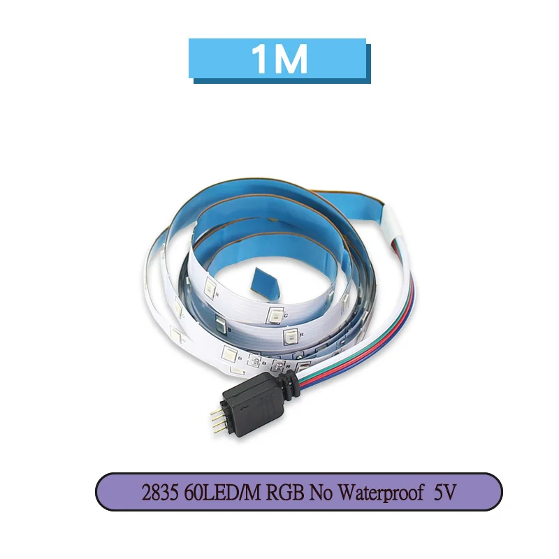 

DC 5V 2835 LED Strip RGB Light 1M 60LED/M No Waterproof SMD 2835 Neon LED RGB Strip 5V TV Backlight Decorate Room Festival Lamp