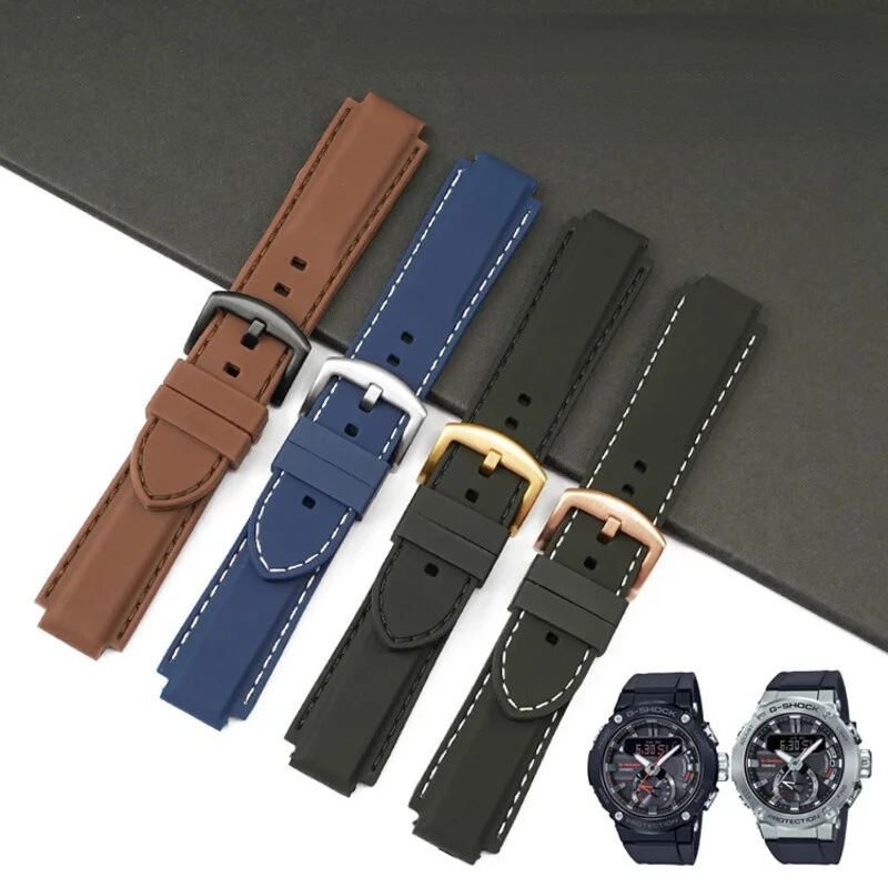 

Watch Strap For Casio GST-B200 GSTB200 Silicone Breathable Replacement Bracelet Watchband Metal Buckle Wristband Accessories