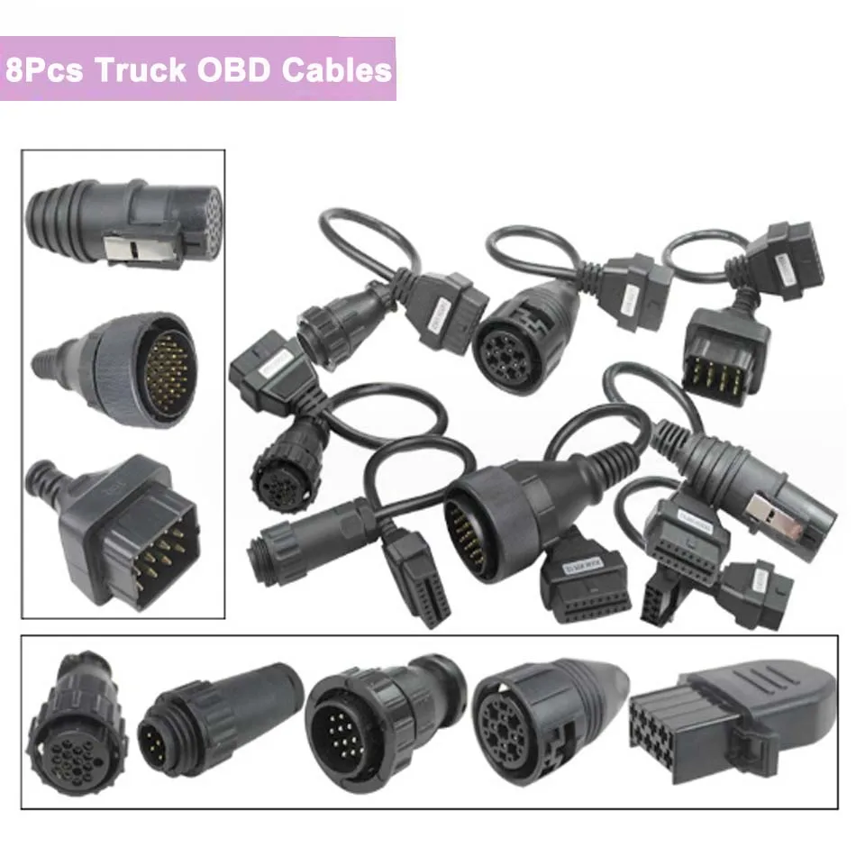 

Кабели для грузовиков 150 TCS CDP диагностический сканер инструмент 8 шт. конверсионная линия для Knorr Wabco адаптер для Renault/Volvo разъем