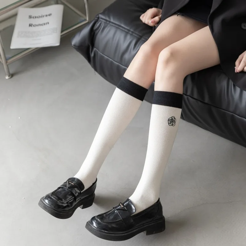 Girls Calf Pressure Socks Jk Women Stockings Show Thin Splicing Calf Socks For Young Girl Socks