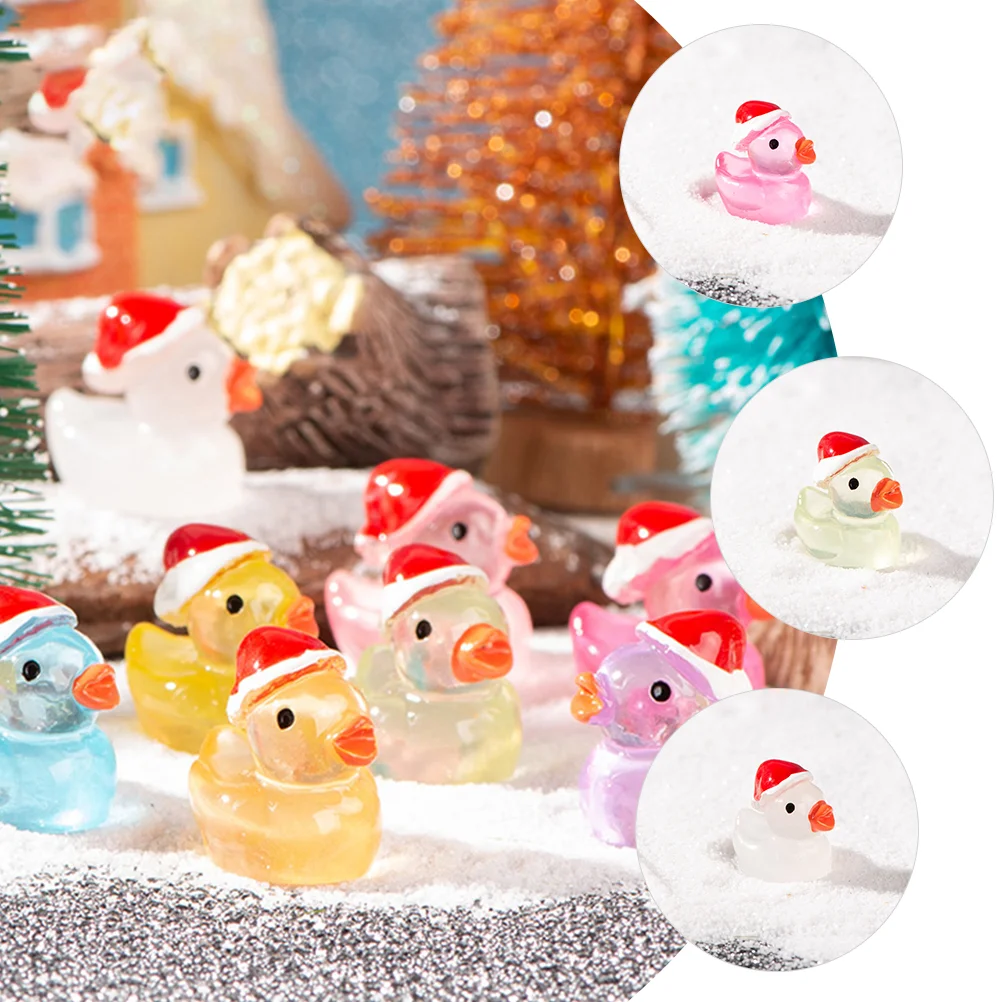 24 шт. мультяшный микропейзаж украшение из смолы милая светящаяся рождественская