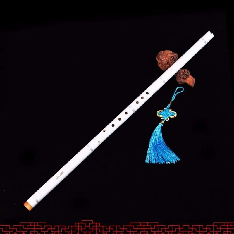 Chinese Vertical Bamboo Flute Ice Crack Pattern Cosplay Prop Traditional Handmade Portable Performance Musical Instruments 2022