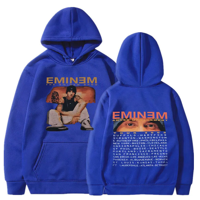 

2023 Eminem Anger Management Tour 2002 Hoodie Vintage Harajuku Funny Rick Sweatshirts Long Sleeve Men Women Pullover Fashion