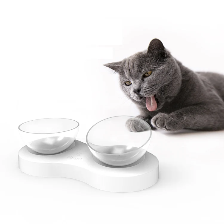 

Non-Slip Cat Bowl Single & Double Pet Bowls With Raised Stand Pet Food Feeder for Protection Cervical Support Dropshipping