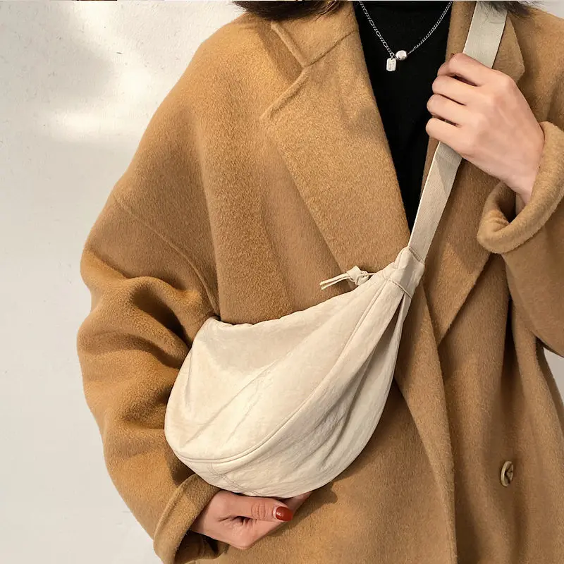 

Fashion Women Hobos Small Shoulder Bags Vintage Female Girls Clutch Purse Cloth Handbags Solid Color Design Female Messenger Bag