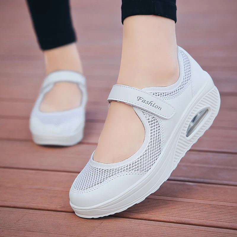 Casual Sneakers Women Walking Shoes Air Cushion Outdoor Flat Mother Shoes Breathable Comfortable Ligthweight Female Footwear