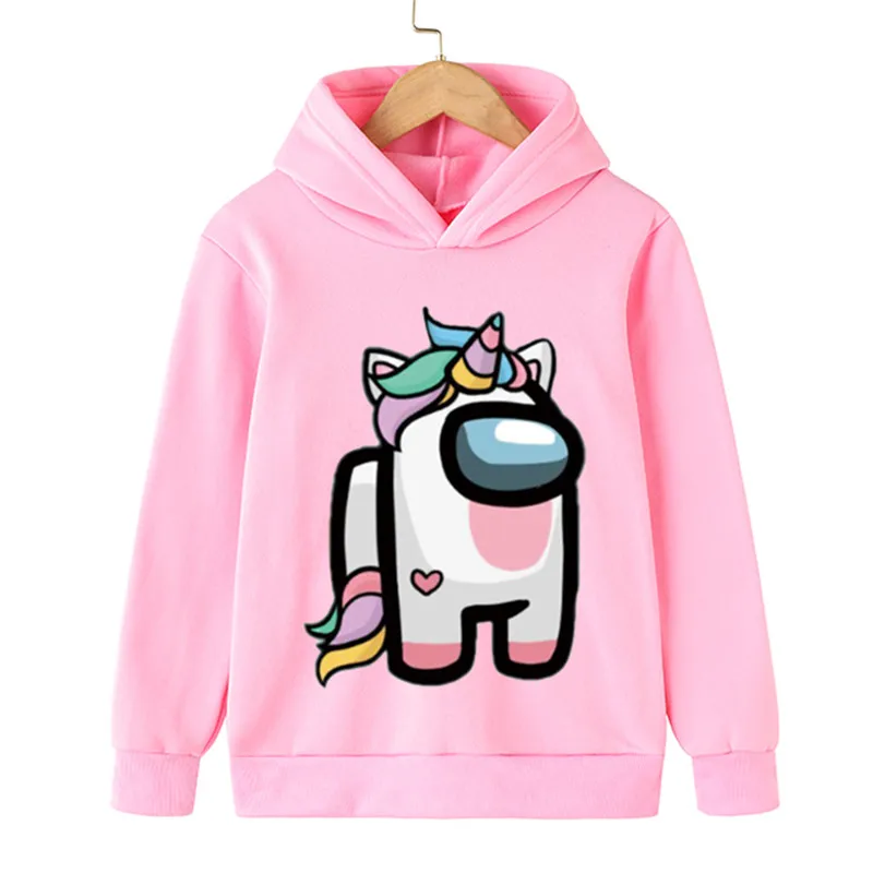 

Children Unicorn Long-Sleeves Hoodies Spring Autumn Baby Boys Girls Cotton Cartoon Hooded Tops Clothing Cute Casual Sweatshirts