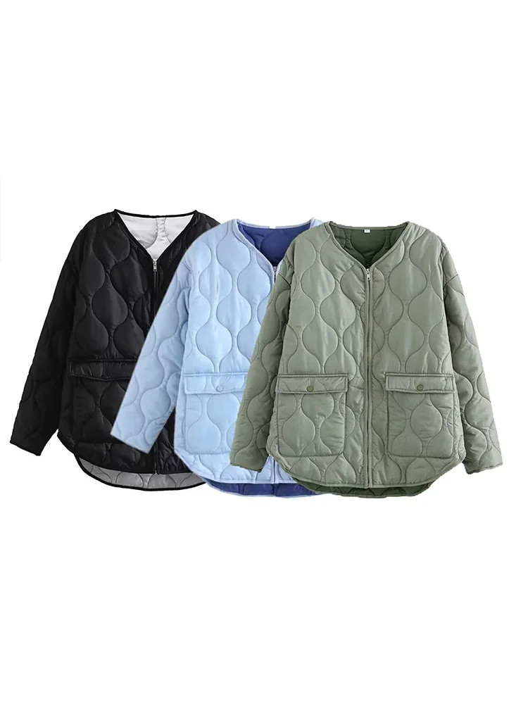 

Женская куртка с длинным рукавом BM & MD & ZA, винтажная триколорная хлопковая куртка, верхняя одежда, 0752205, зима 2022