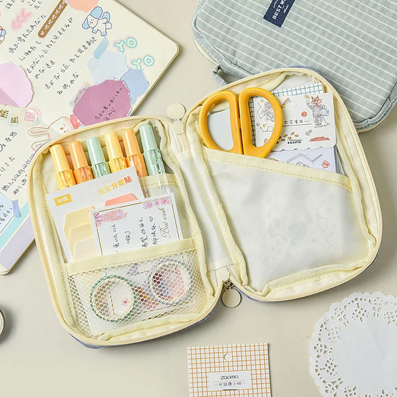 

Grote Capaciteit Etui Trousse Scolaire Pencilcase Kawaii Briefpapier Canvas Pen Case Piornik Estuches Escolares Potlood Pouch