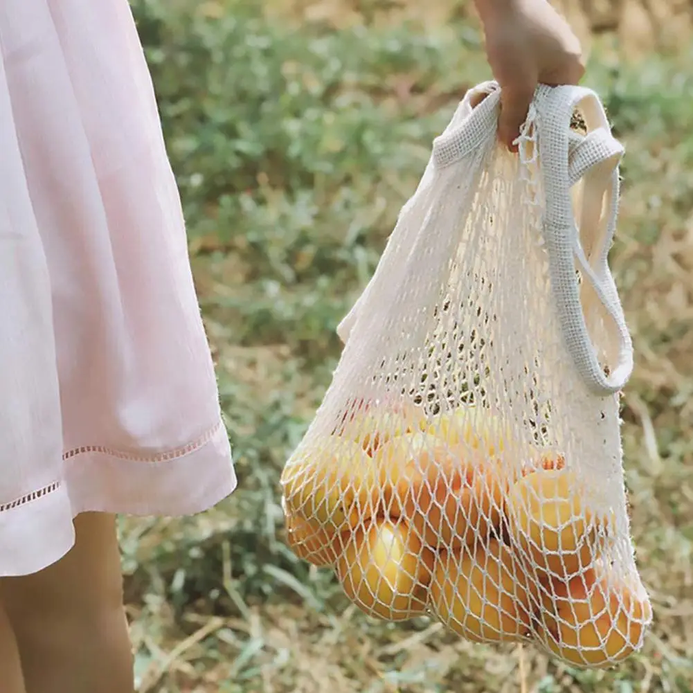 

Reusable Fruit Shopping Bags String Grocery Shopper Cotton Handbag Tote Mesh Woven Net Bag For Outdoor Picnics Toys G0j9