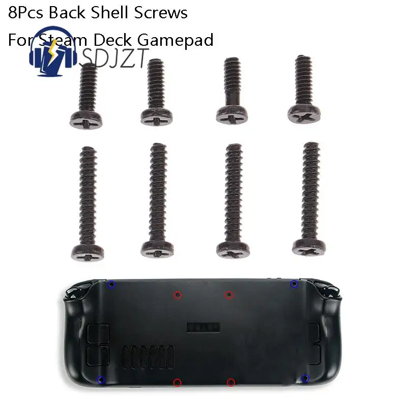 

8Pcs Back Shell Screws Replacement Fix Screws Game Console Rear Cover Screws for Steam Deck Gamepad Accessories
