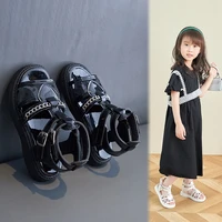 2022 princess shoes sports sandals for girls summer beach shoe gladiator sandals for children metal chain fashion shoe 3 12 year