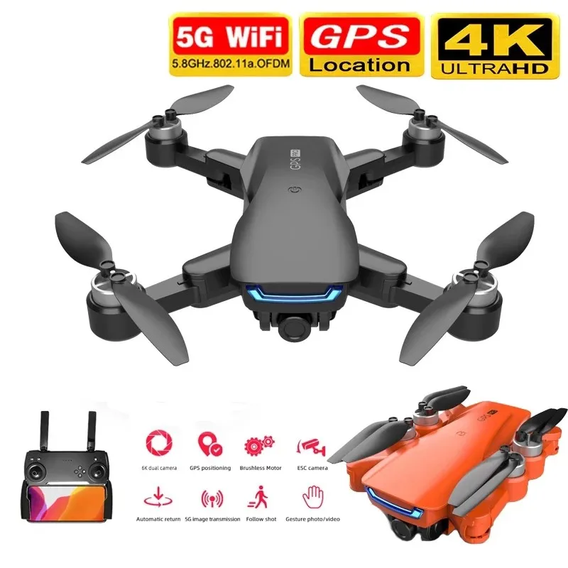 

2021NEW LU5 drone and 4K camera dual camera GPS height hold headless mode WiFi FPV brushless motor drone 4k professional