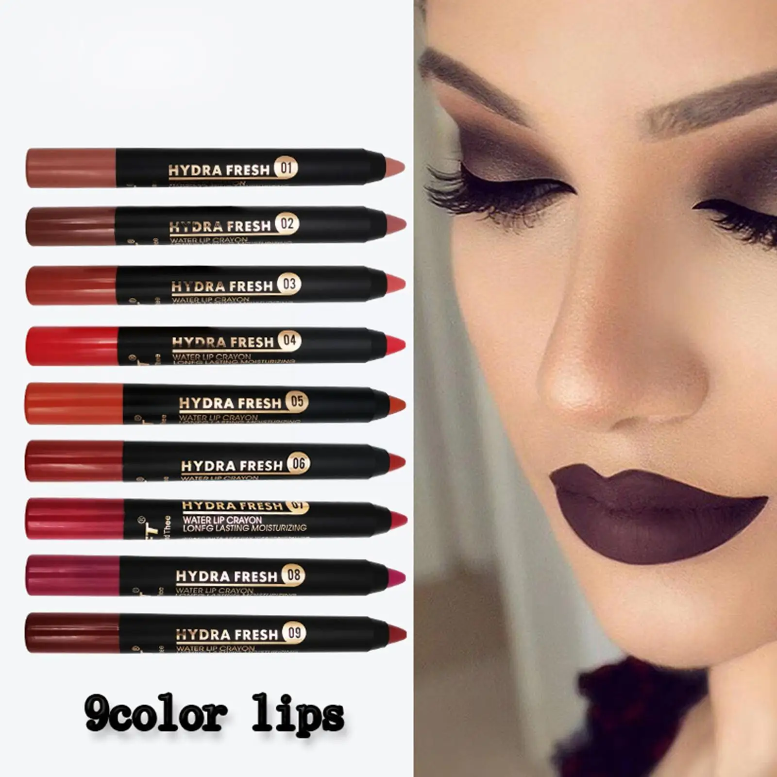 

9 Colors Velvet Matte Lipstick Pen Sexy Nude Red Lipstick Long Makeup Tint Cup Non-stick Pencil Lasting Lip Lip Pen Moistur I0W8