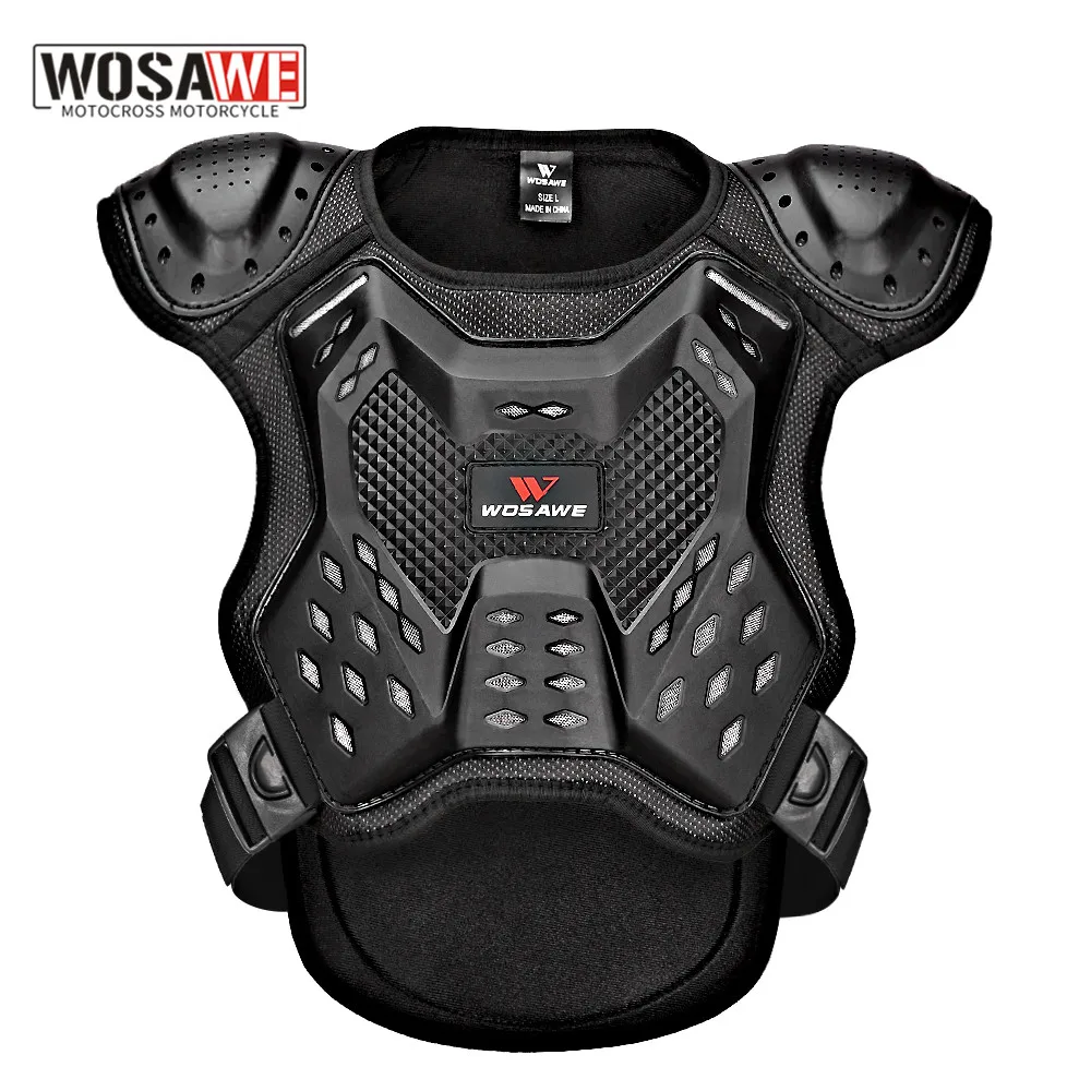 WOSAWE Children's Armor Jacket Spine Chest Protection Equipment Motocross Skateboard Jacket Motorcycle Gear Motos Kids Motocross
